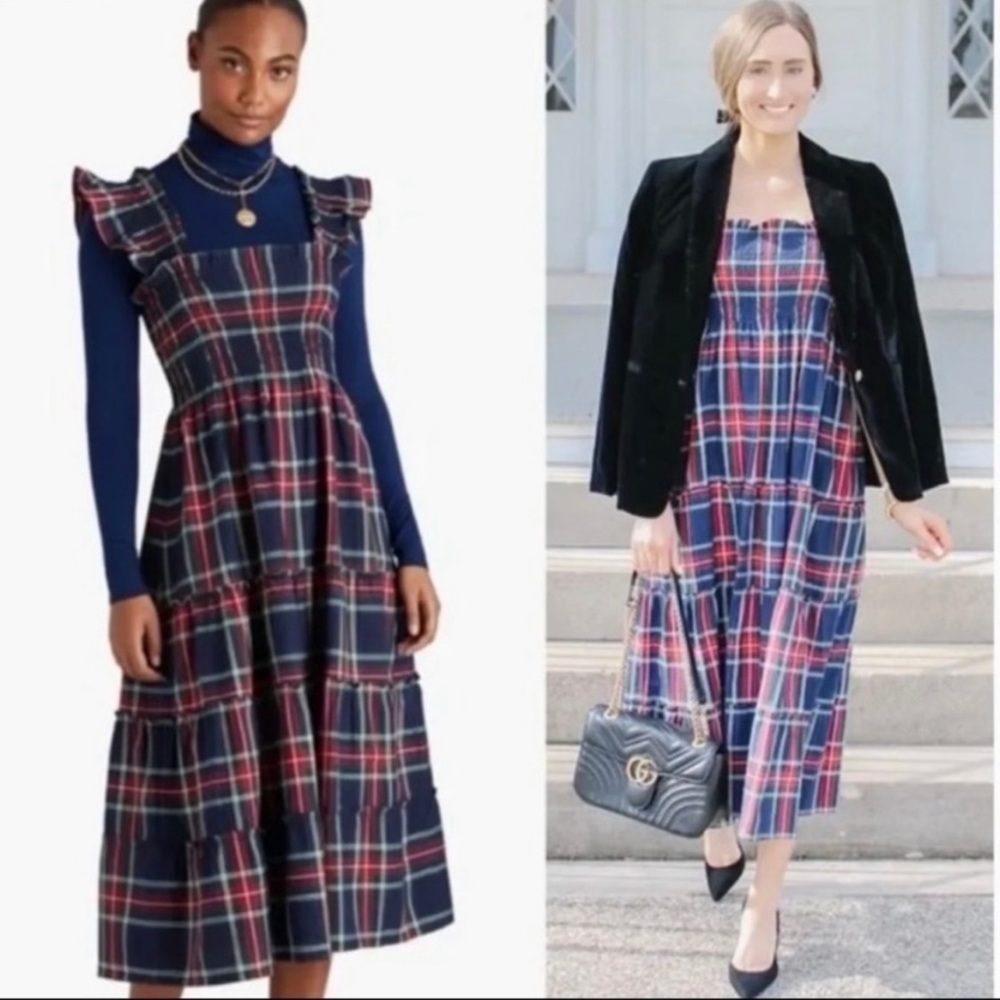 🆕NWOT HILL HOUSE HOME NAVY TARTAN PLAID NAP DRESS SIZE XS - Picture 11 of 11